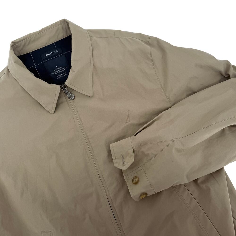 Vintage Nautica Harrington Jacket Size Large Men's Beige 90's
